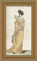 Репродукция в раме «Журнал «Дам и моды», Парижский костюм, 1805, 13-й год  Бархатная шляпа, Атласная кайма»