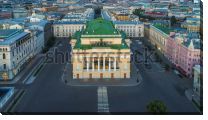 Картина «Панорама театрального центра в Санкт-Петербурге с видом на величественное здание Александринского театра»