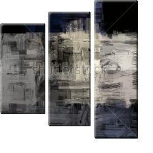 Модульная картина «Контрастное сочетание тёмно-синего со светлыми оттенками серого цвета - игра света и тени»