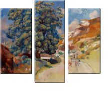 Модульная картина «Большое дерево у дороги»