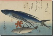Репродукция «Летающая рыба и белый горбыль   and white croaker , from the second series of fish prints)»