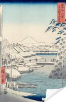 Плакат «Берег реки в Сикуйа  , from the series Thirty-six Views of Mount Fuji )»