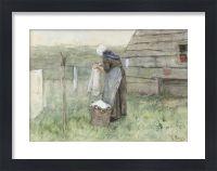 Репродукция в раме «Женщина на линии стирки»